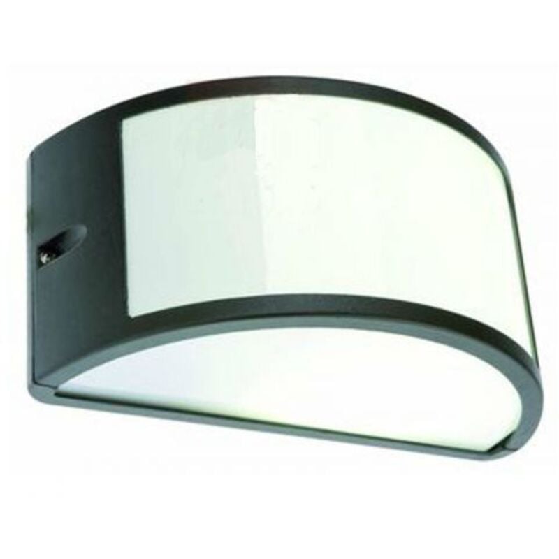 foto del prodotto applique lampada giardino mezza luna aperta papillon alluminio pressofuso grigio