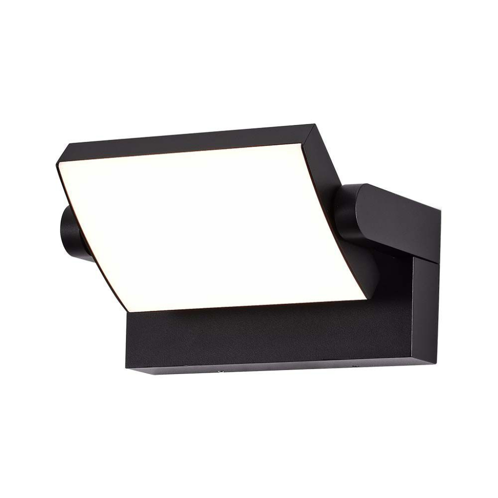 foto del prodotto applique lampada led 17w muro rettangolare nero ruotabile 4000k ip65