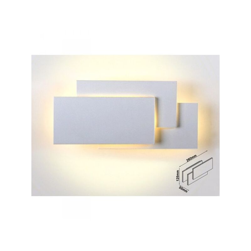 foto del prodotto applique lampada led da muro 12w 4000k carcassa grigia rettangolare con forme sovrapposte ip20 sku 8207