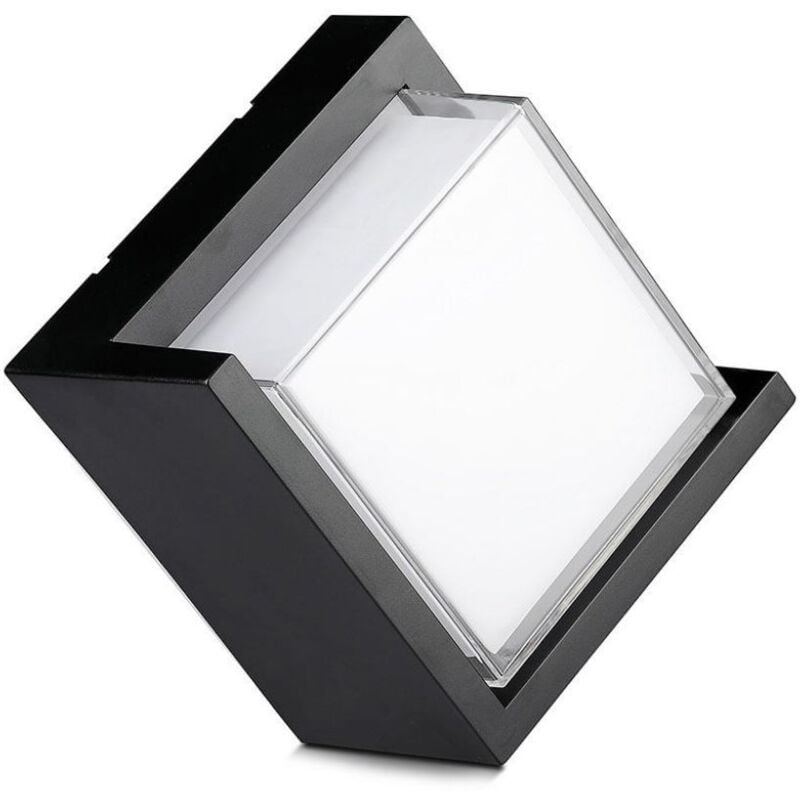 foto del prodotto applique lampada led da muro parete quadrato neutro 4000k 12w con diffusore semicoperto colore nero sku-218540