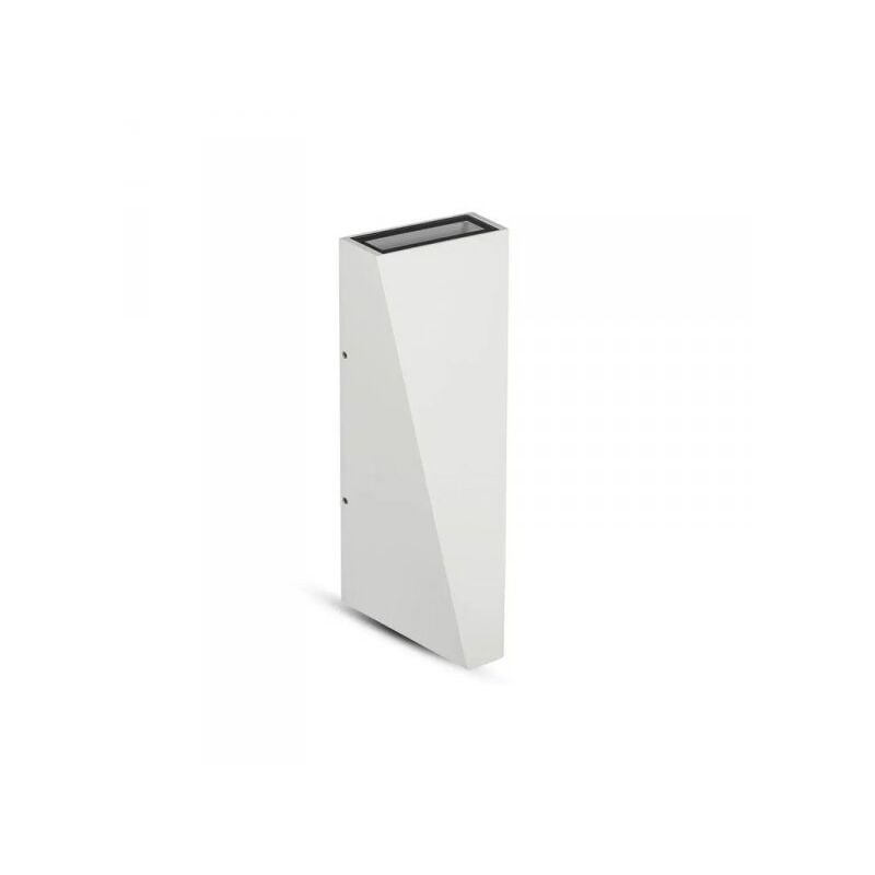 foto del prodotto applique lampada led da muro piramide 6w 4000k carcassa bianca doppio fascio luminoso up down ip65 sku 8296