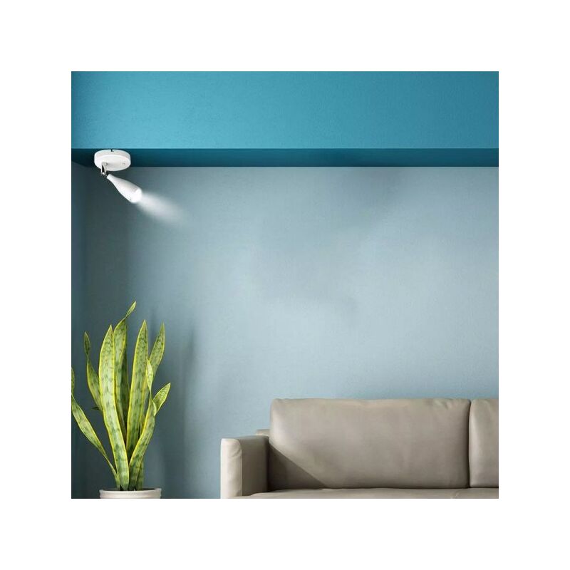 foto del prodotto applique lampada led da parete con interruttore carcassa bianca 3000k testa orientabile ip20 4,5w sku 218675