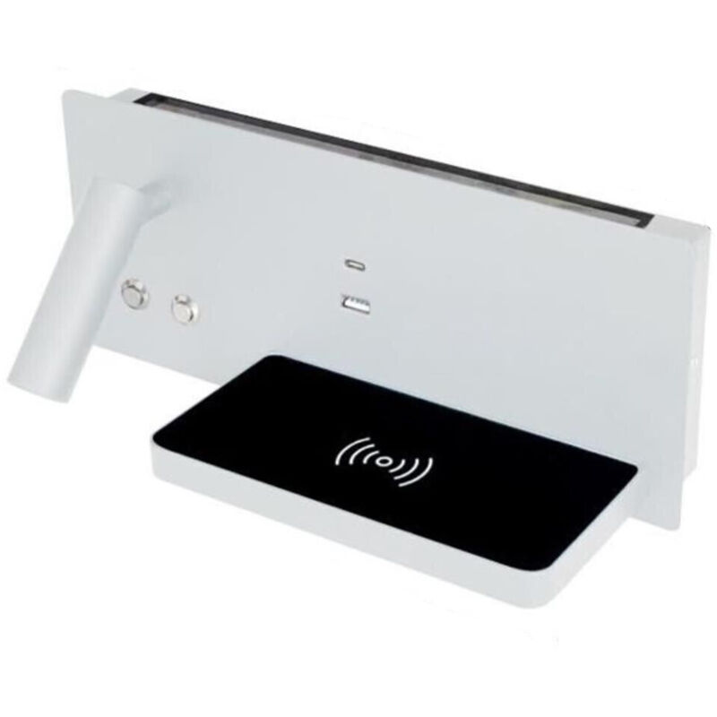 foto del prodotto applique lampada letto ricarica wireless bianca luce naturale fd 26b