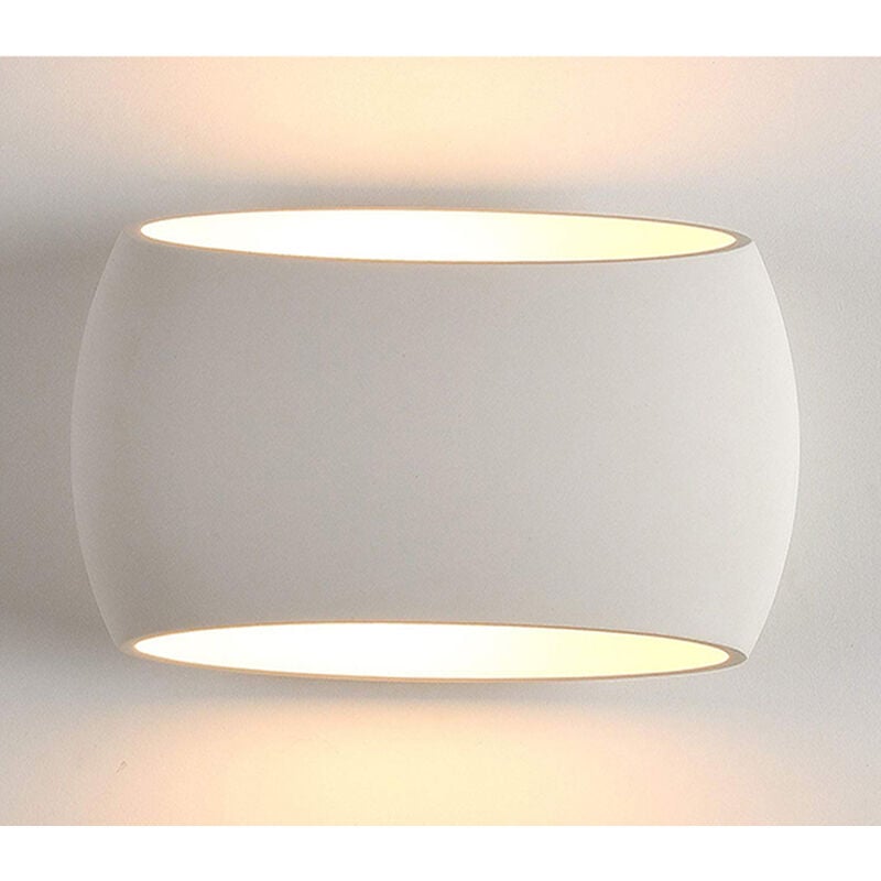 foto del prodotto applique lampada parete gesso interno rettangolo bianco moderno doppia luce 5021