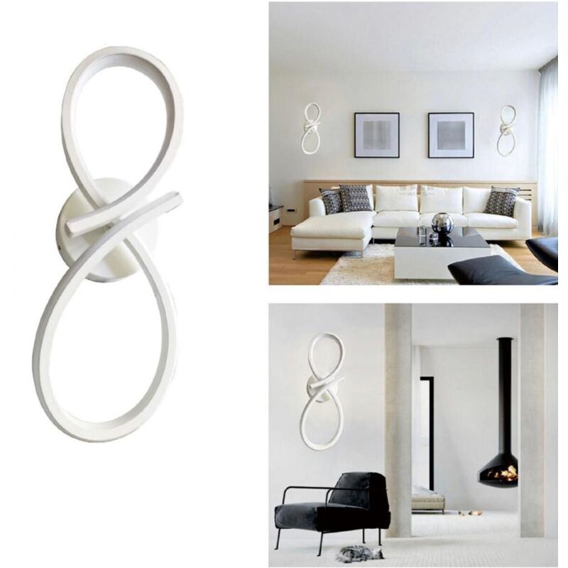 foto del prodotto applique lampada per interno moderna da parete muro 12w luce calda sj 091