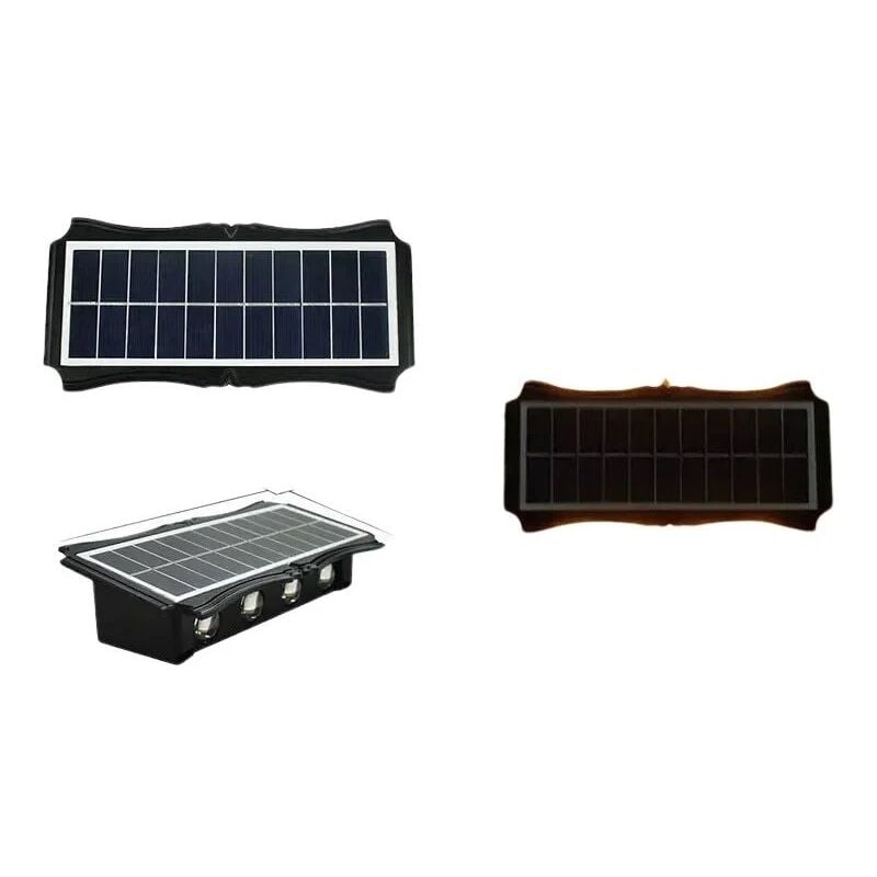 foto del prodotto applique lampada solare 8 10 12 led muro parete ip65 bidirezionale switch luce calda e fredda 12 led