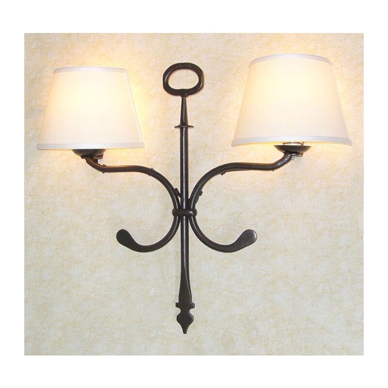 foto del prodotto applique lanterna loira 2 luci in ferro battuto cruccolini lampade lampione