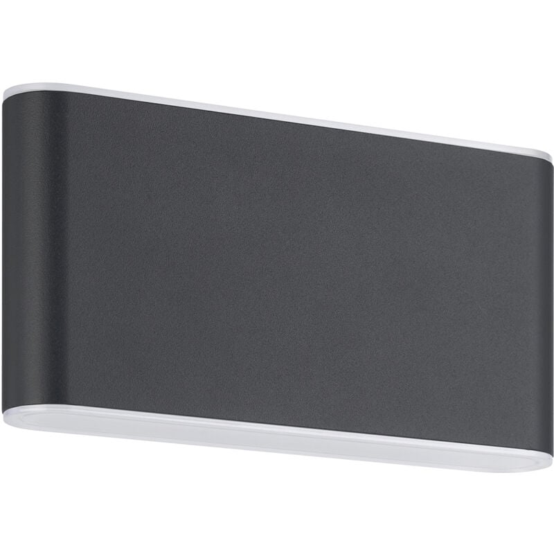 foto del prodotto applique larga esterno moderna grutti alluminio grigio policarbonato trasp led