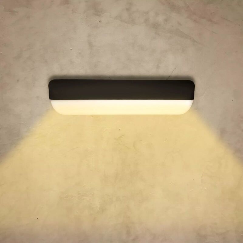 foto del prodotto applique led 12w per esterno, plafoniera per parete, bianco nero, facile montaggio 3000k maka