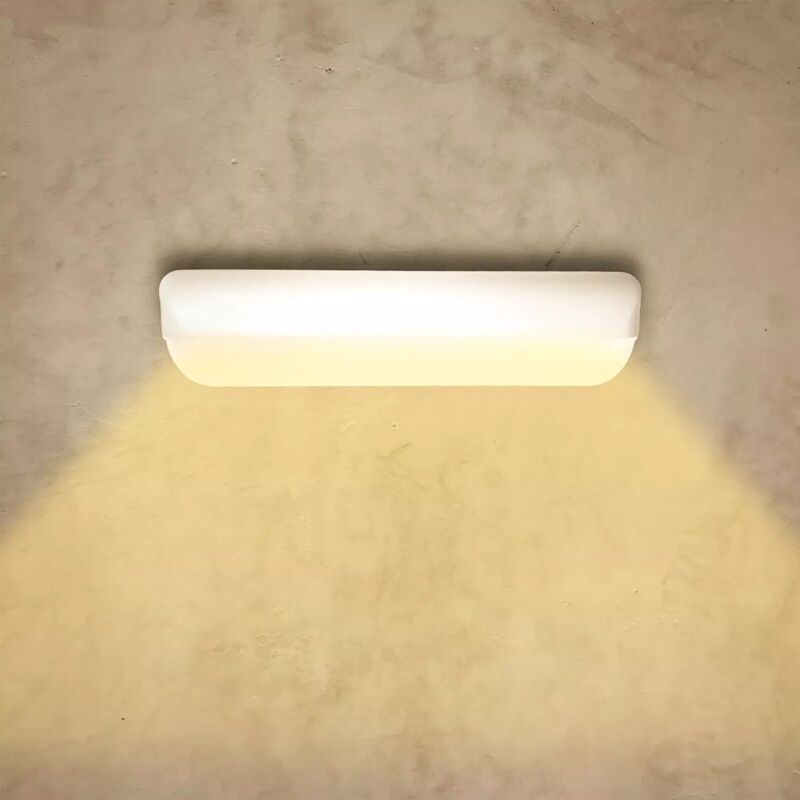 foto del prodotto applique led 12w per esterno, plafoniera per parete, bianco nero, facile montaggio 3000k maka