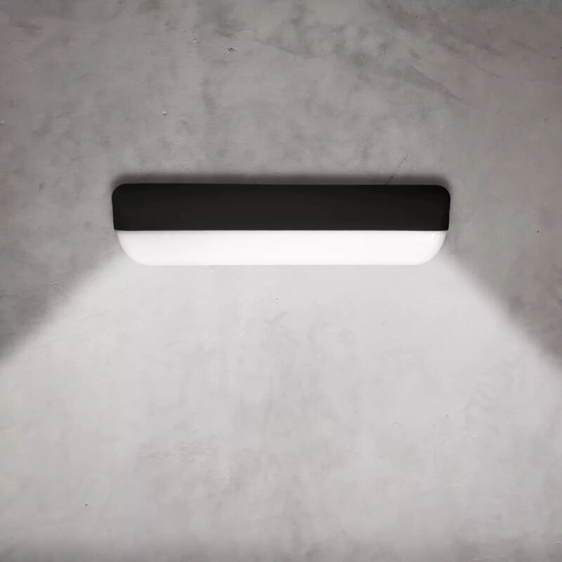foto del prodotto applique led 12w per esterno, plafoniera per parete, bianco nero, facile montaggio 6500k maka
