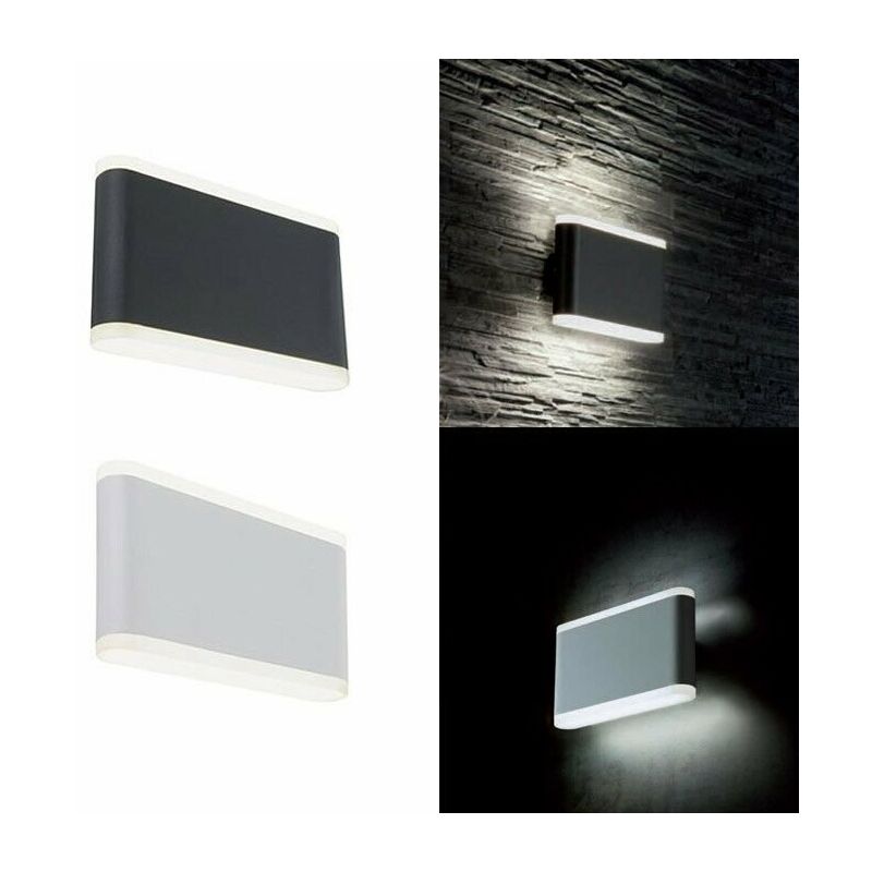 foto del prodotto applique led 14w esterno lampada parete interno illuminazione 4000k wave sovil colore bianco