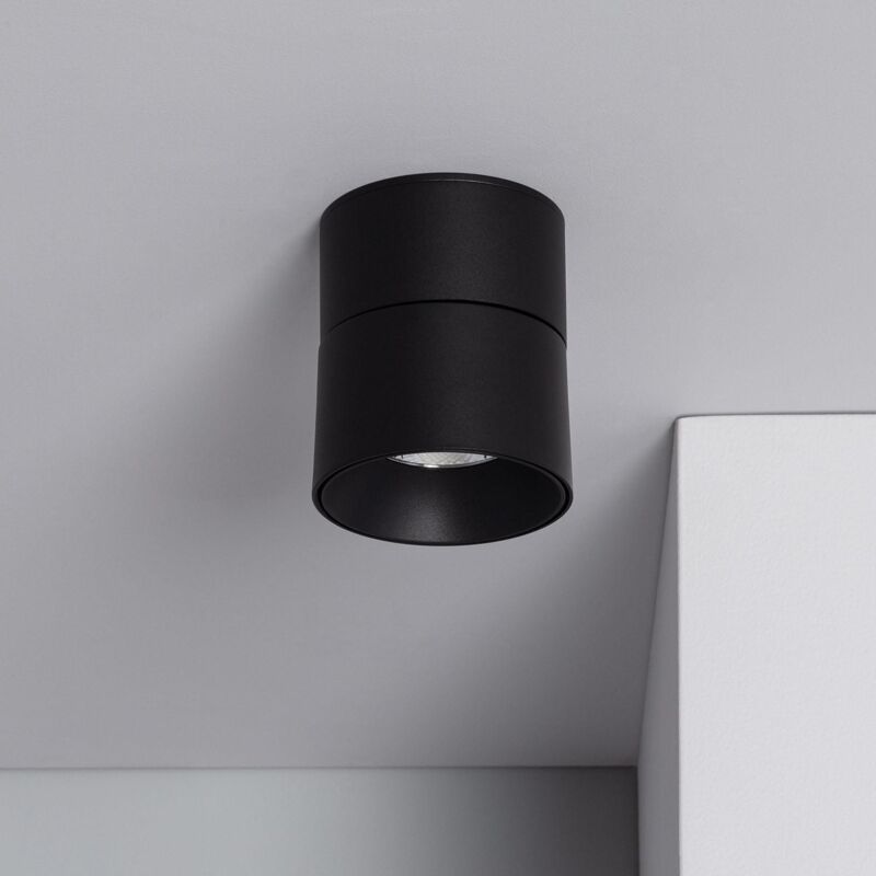 foto del prodotto applique led 15w alluminio circolare nero new onuba bianco freddo 5000k