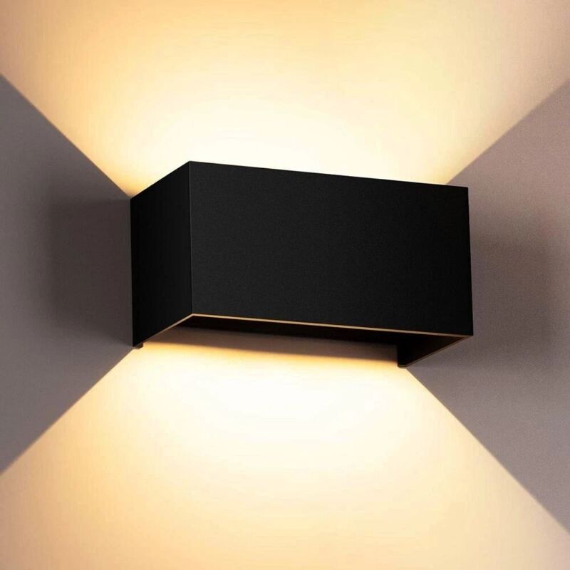 foto del prodotto applique led 24 w lampada da parete doppia emissione luce calda 3000k nero