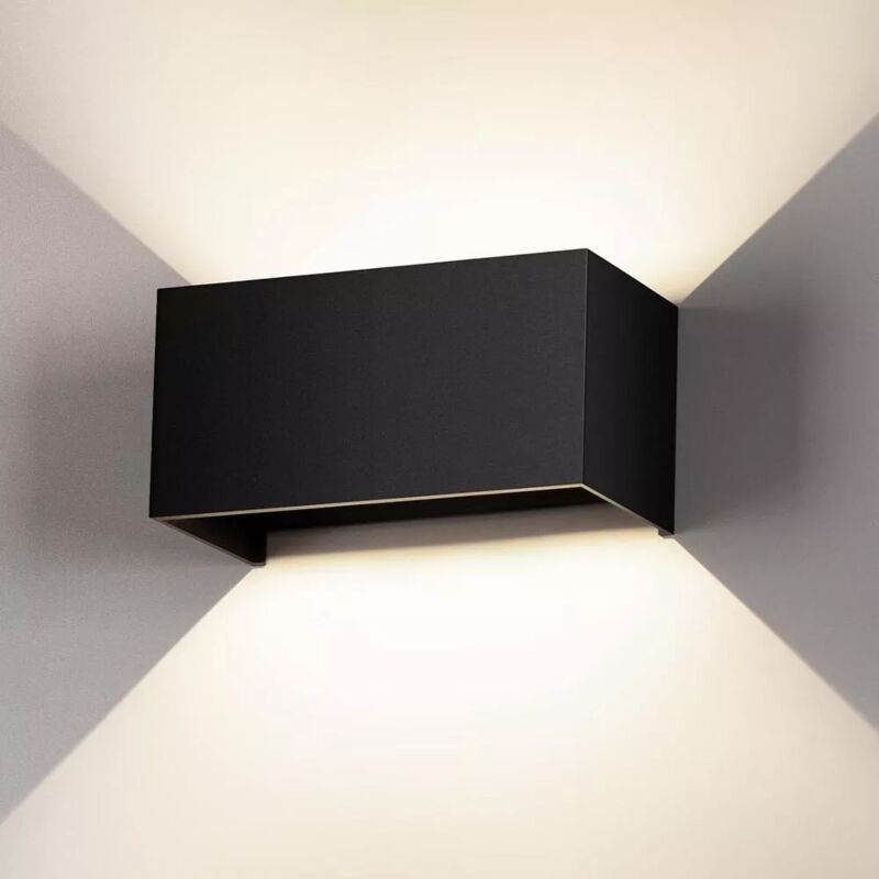 foto del prodotto applique led 24 w lampada da parete doppia emissione luce naturale 4000k nero