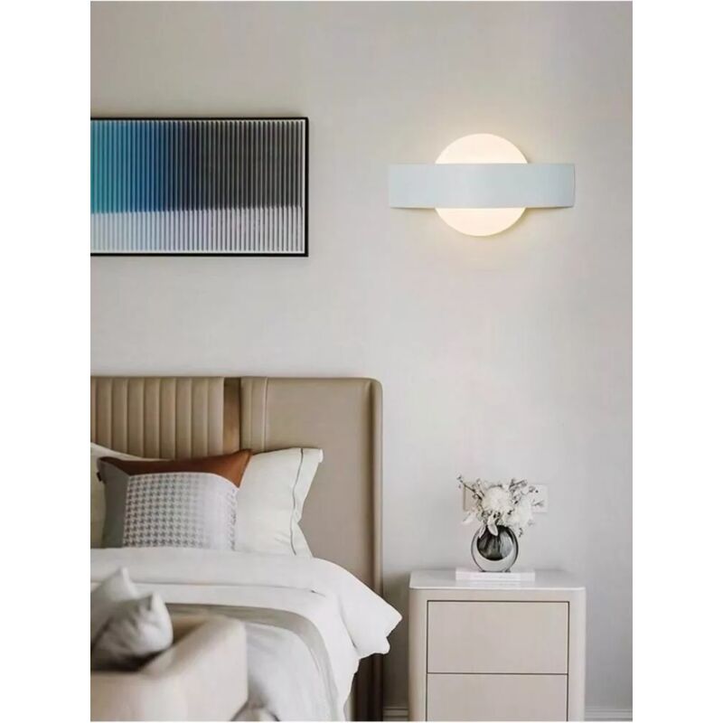foto del prodotto applique led 3 colori luce bianca calda naturale lampada da parete 8 w moderno