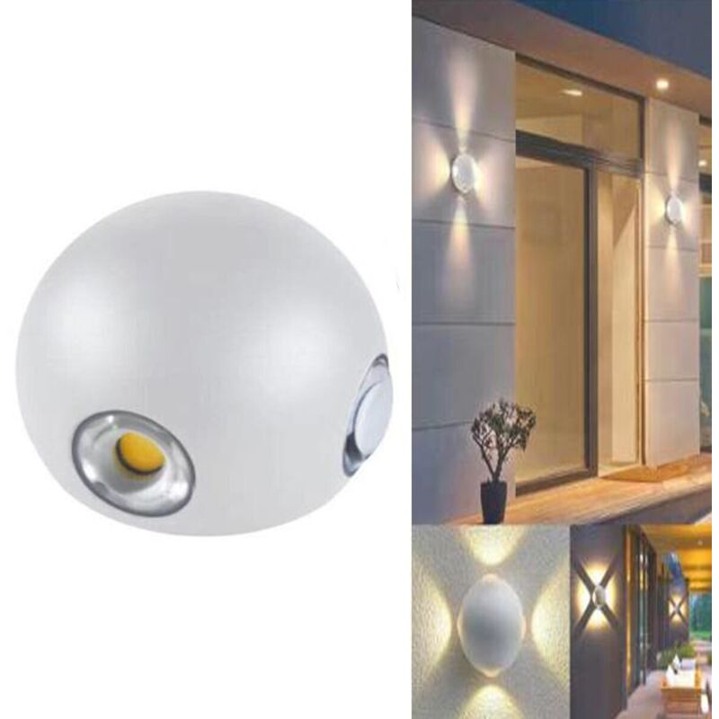 foto del prodotto applique led 4 cob lampada parete rotondo bianco caldo 3000k 12w esterno 21