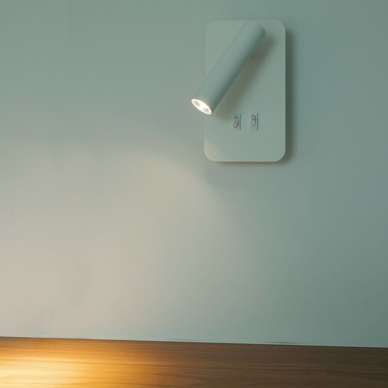 foto del prodotto applique led 6w 2 in 1 lampada parete luce lettura orientabile comodino letto calda 3000k