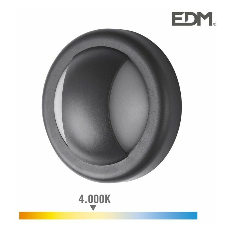 foto del prodotto applique led 6w 250lm 4000k luce diurna ip65 14x5,7cm rotondo edm