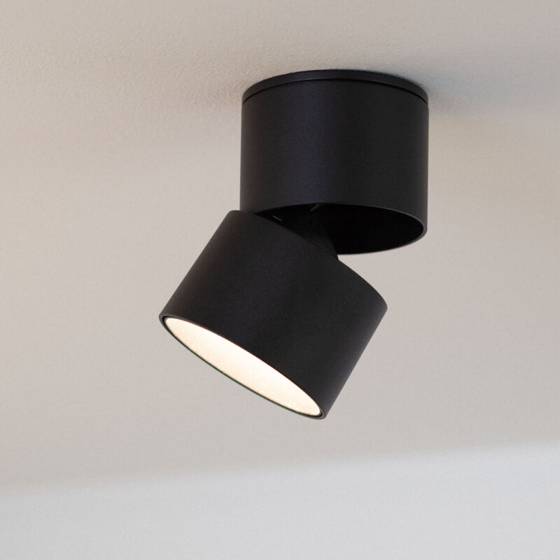 foto del prodotto applique led 7w alluminio circolare nero new onuba 2700k bianco caldo