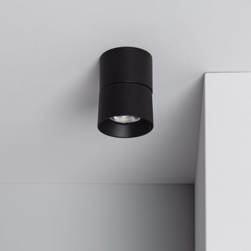 foto del prodotto applique led 7w alluminio circolare nero new onuba bianco freddo 5000k