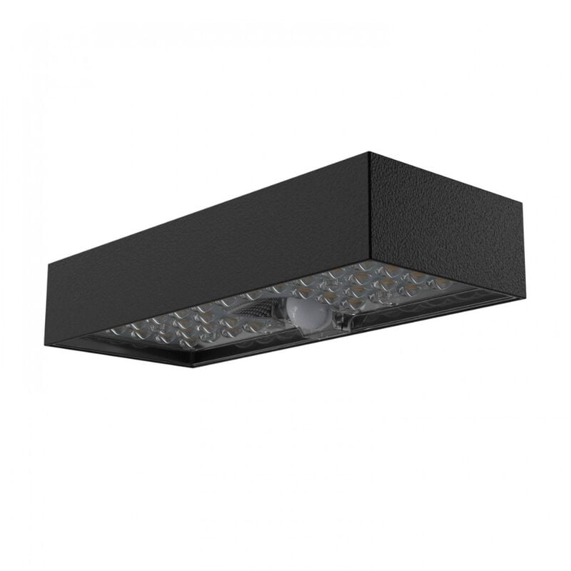 foto del prodotto applique led a carica solare 800 lumen, con rilevatore di movimento. nero velamp