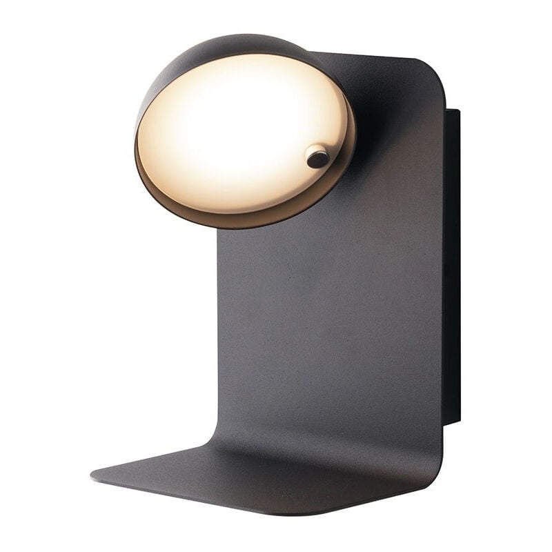foto del prodotto applique led boing in metallo nero con testa orientabile e presa usb 