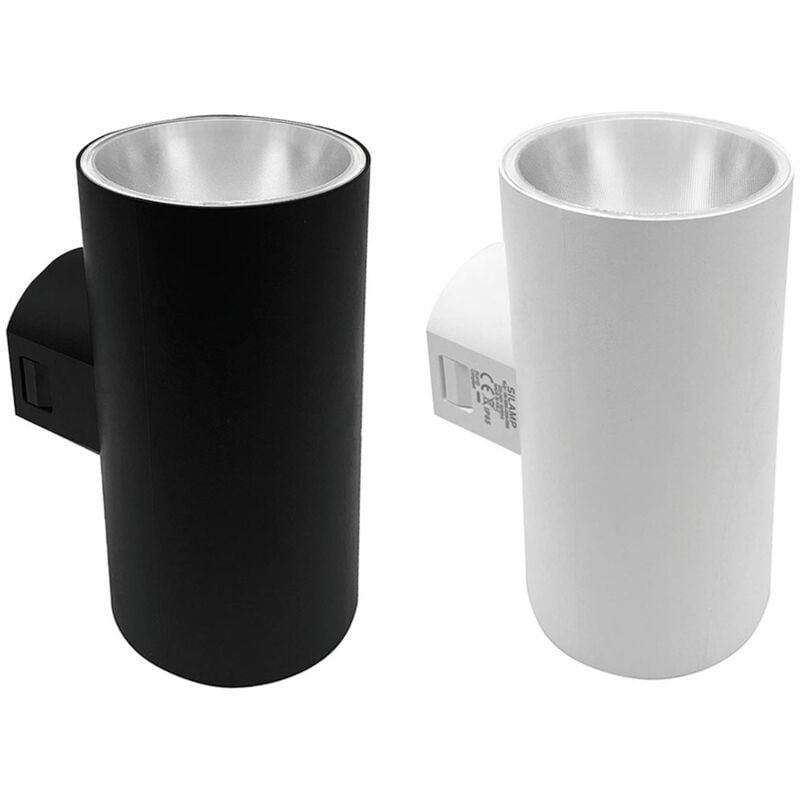 foto del prodotto applique led cilindrica 18w ip65 220v doppia luce switch 3000k 4200k 6500kcolore nero