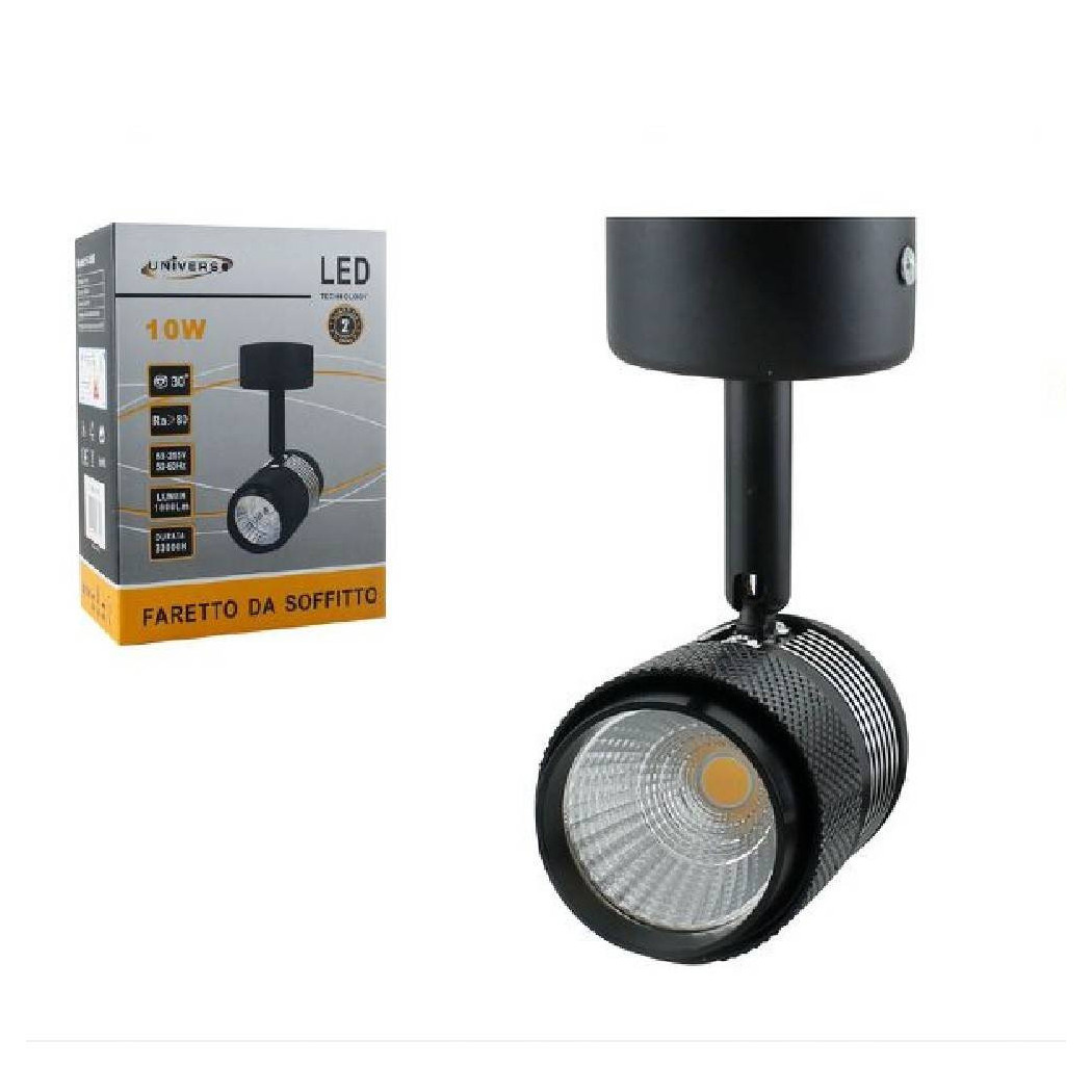 foto del prodotto applique led cob 10w lampada soffitto parete faretto staffa orientabile f10w 1h bianco freddo trade shop traesio