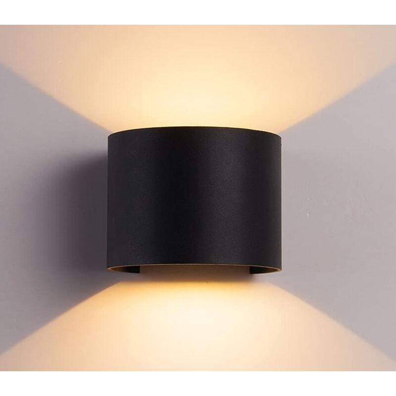 foto del prodotto applique led cob lampada parete 20w ovale nero luce calda interno esterno f 19