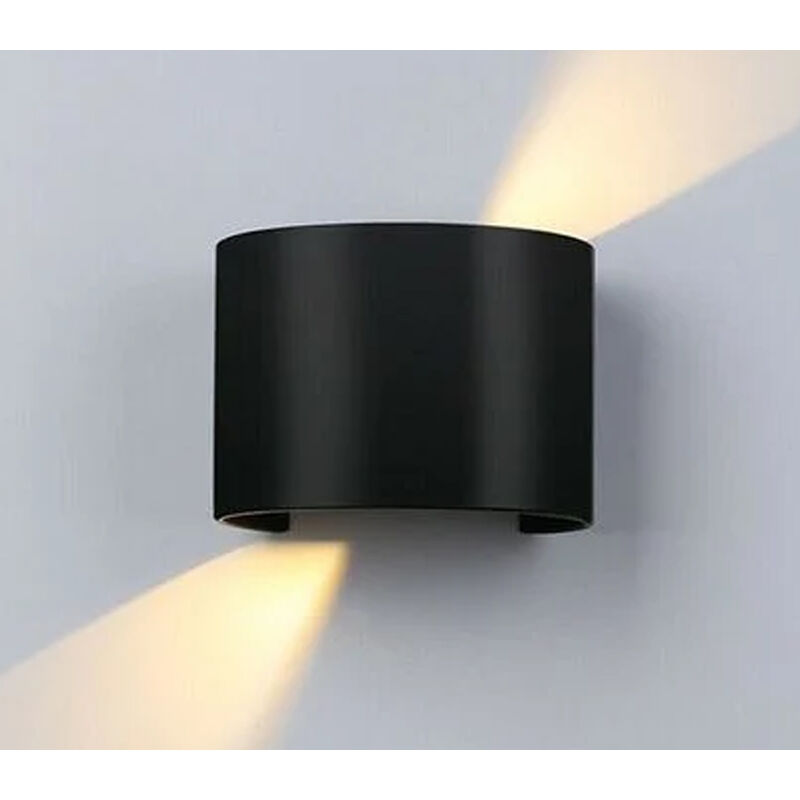 foto del prodotto applique led cob lampada parete 20w ovale nero luce naturale interno esterno f19