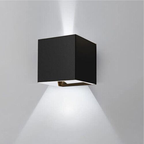 foto del prodotto applique led cob lampada parete 20w quadrato nero freddo interno esterno 18