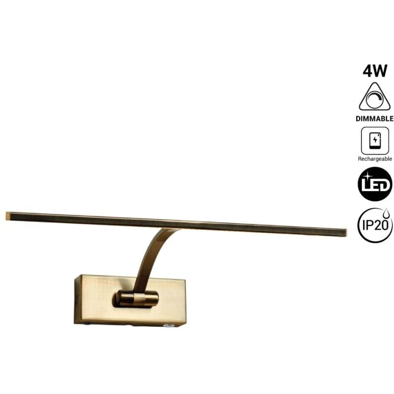 foto del prodotto applique led con batteria per quadri dimmerabile 4w 34cm bianco caldo