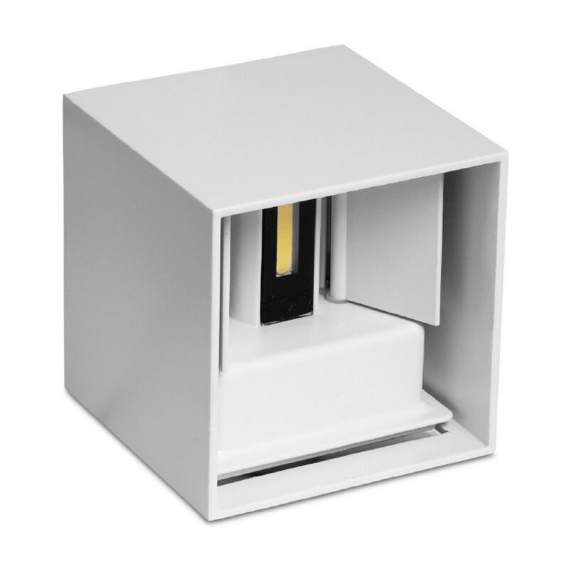 foto del prodotto applique led cubo da parete 6w doppia emissione bianco ip65 bianco freddo 6000k wisdom