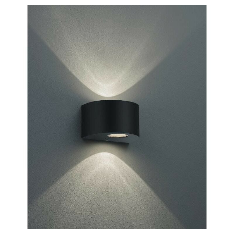 foto del prodotto applique led da esterno 2 luci mezza luna nera rosario gd trio