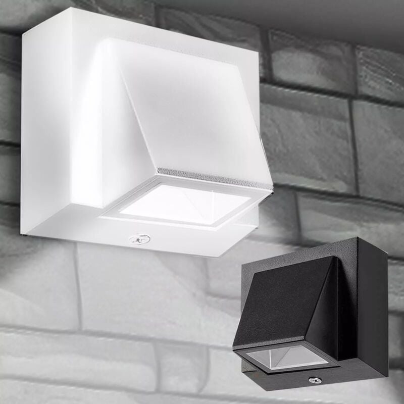 foto del prodotto applique led da esterno 5w segnapassi ip65 a parete muro, plafoniera per illuminazione sicura in ambienti esterni bianco maka