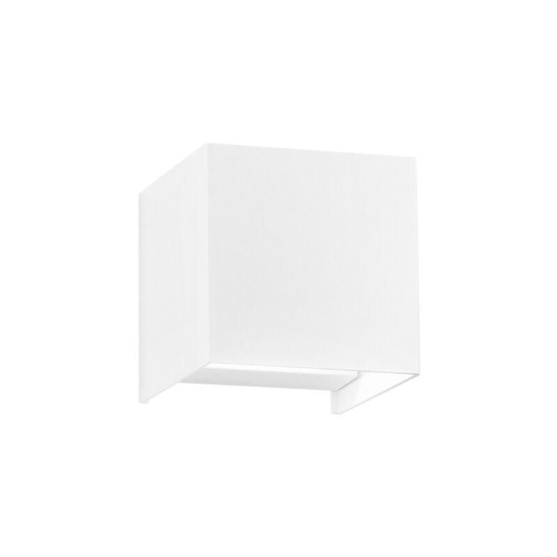 foto del prodotto applique led da esterno alfa in alluminio bianco 2x5w con cct ip54 10 cm.