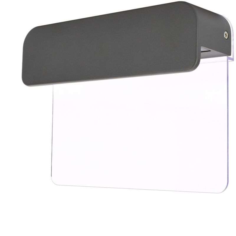 foto del prodotto applique led da esterno decorativo 12w 850lm bianco caldo 3000k ip65 grafite 200x157mm