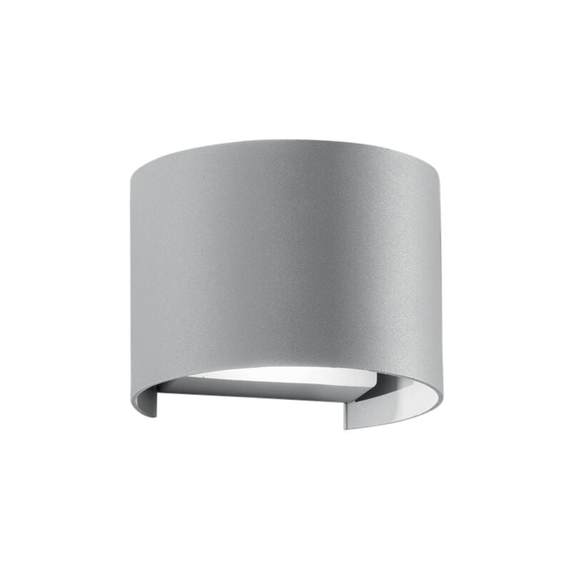foto del prodotto applique led da esterno delta in alluminio grigio 2x5w con cct ip54 14 cm. 