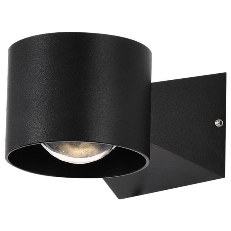 foto del prodotto applique led da muro 5w doppio fascio luminoso corpo nero bianco caldo ip65 v tac