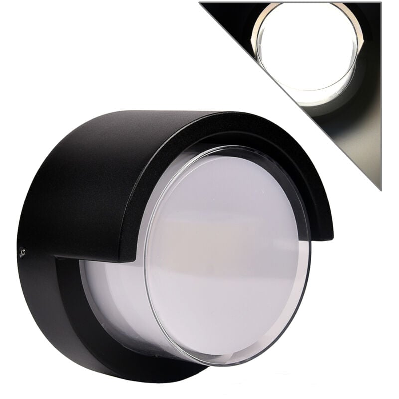 foto del prodotto applique led da parete 15w ip65 per esterni design tondo luce naturale ideale per terrazzi giardini e porticati struttura in plastica e pvc