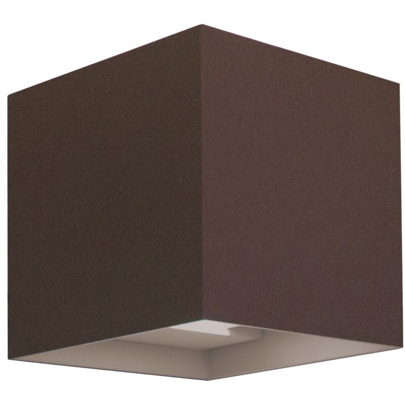 foto del prodotto applique led da parete a doppio fascio mod. marbella squared colore corten
