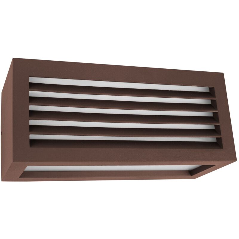 foto del prodotto applique led da parete a tre emissioni con griglia frontale mod. vigo 2 colore corten