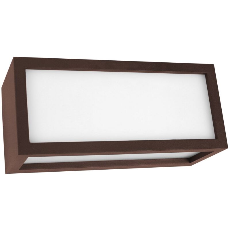 foto del prodotto applique led da parete a tre emissioni con griglia frontale mod. vigo 3 colore corten
