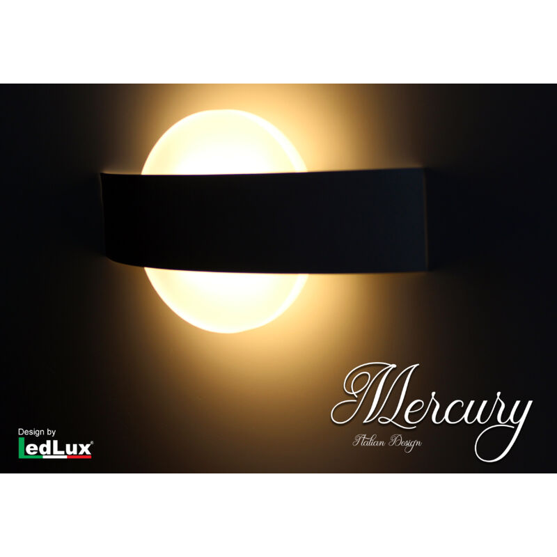 foto del prodotto applique led da parete modello mercury italian design moderna 6w bianco caldo