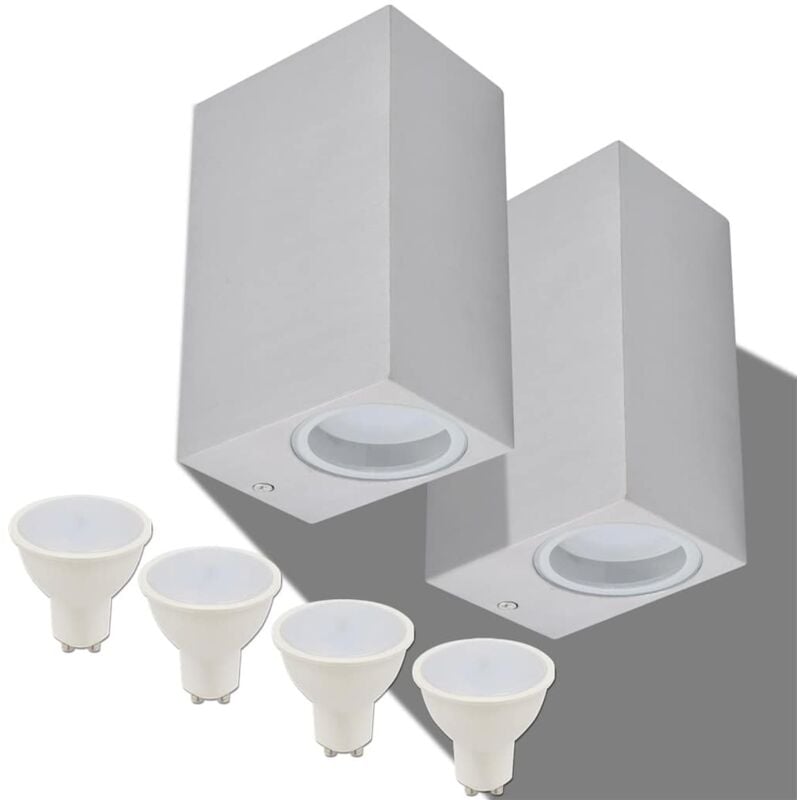 foto del prodotto applique led da parete quadrata 2 pz proiezione alto in basso vidaxl