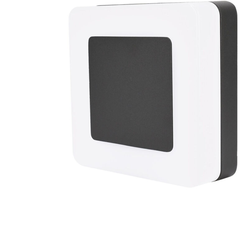 foto del prodotto applique led decorativo da esterno 8w 3000k 640lm ip65 151x50x151mm quadrato grafite