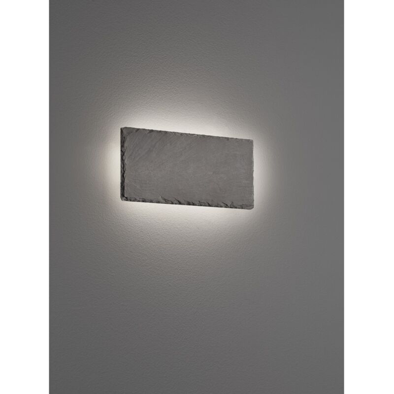 foto del prodotto applique led dimmerabile rettangolare retroilluminazione raven ardesia nero l25 cm trio lighting