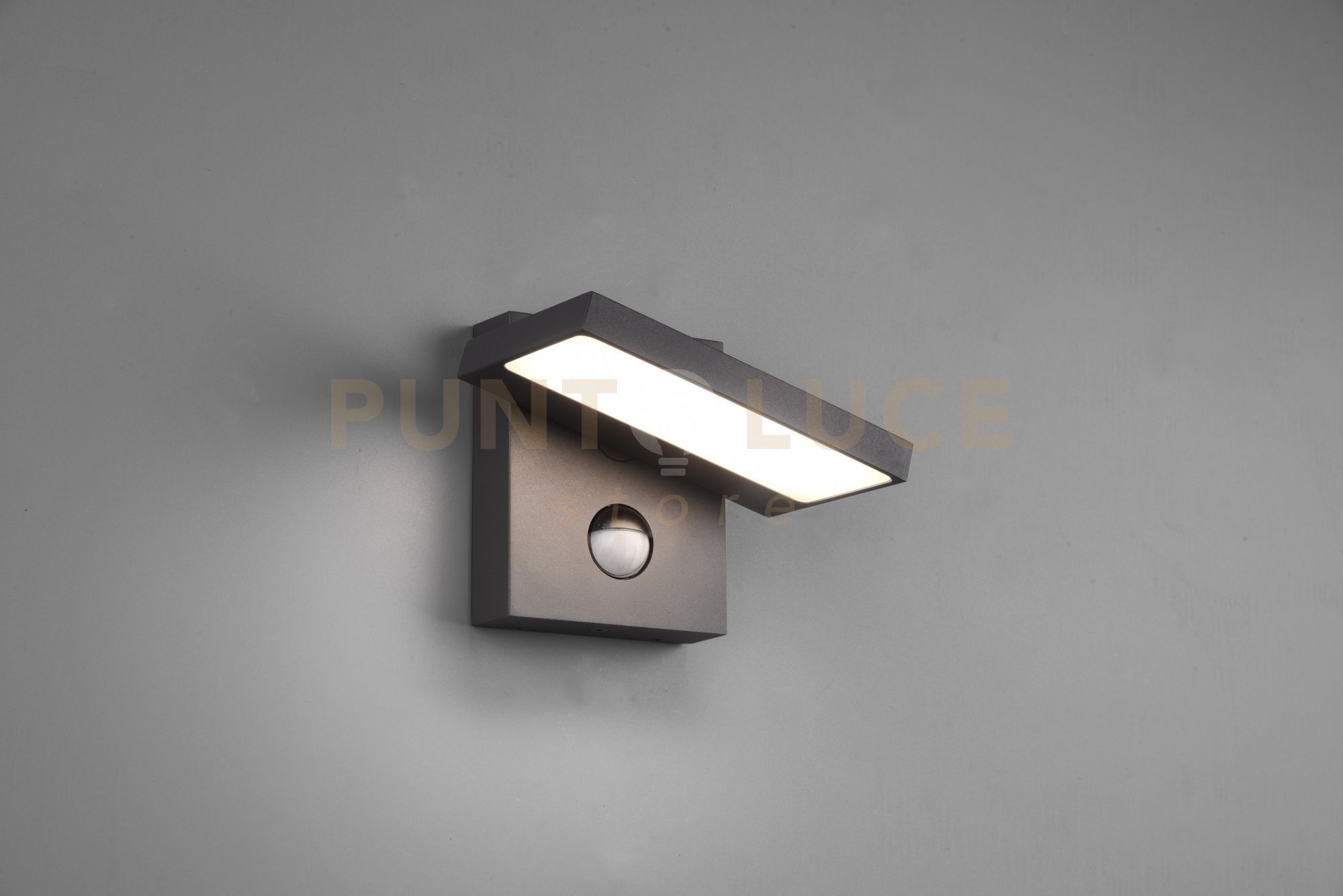 foto del prodotto applique led esterno orientabile con sensore antracite 15x12 cm horton gd trio