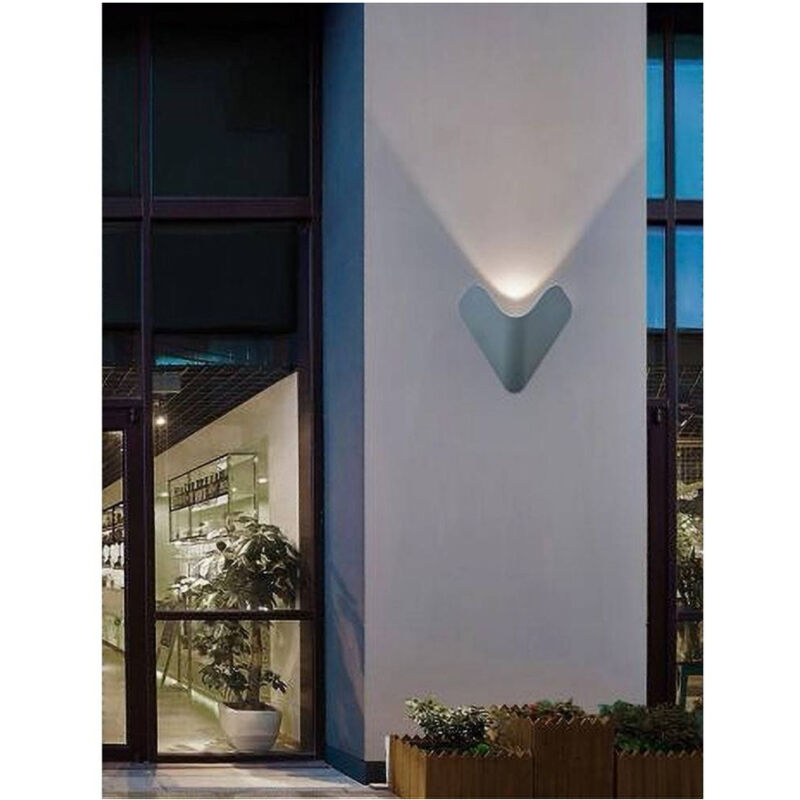 foto del prodotto applique led esterno parete 12w alluminio grigio luce fredda calda naturale es61 bianco naturale trade shop traesio